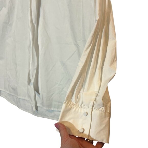 J.Crew Women’s Top Tie Neck Blouse XL Long Sleeves 100% Cotton NWT - Picture 11 of 11